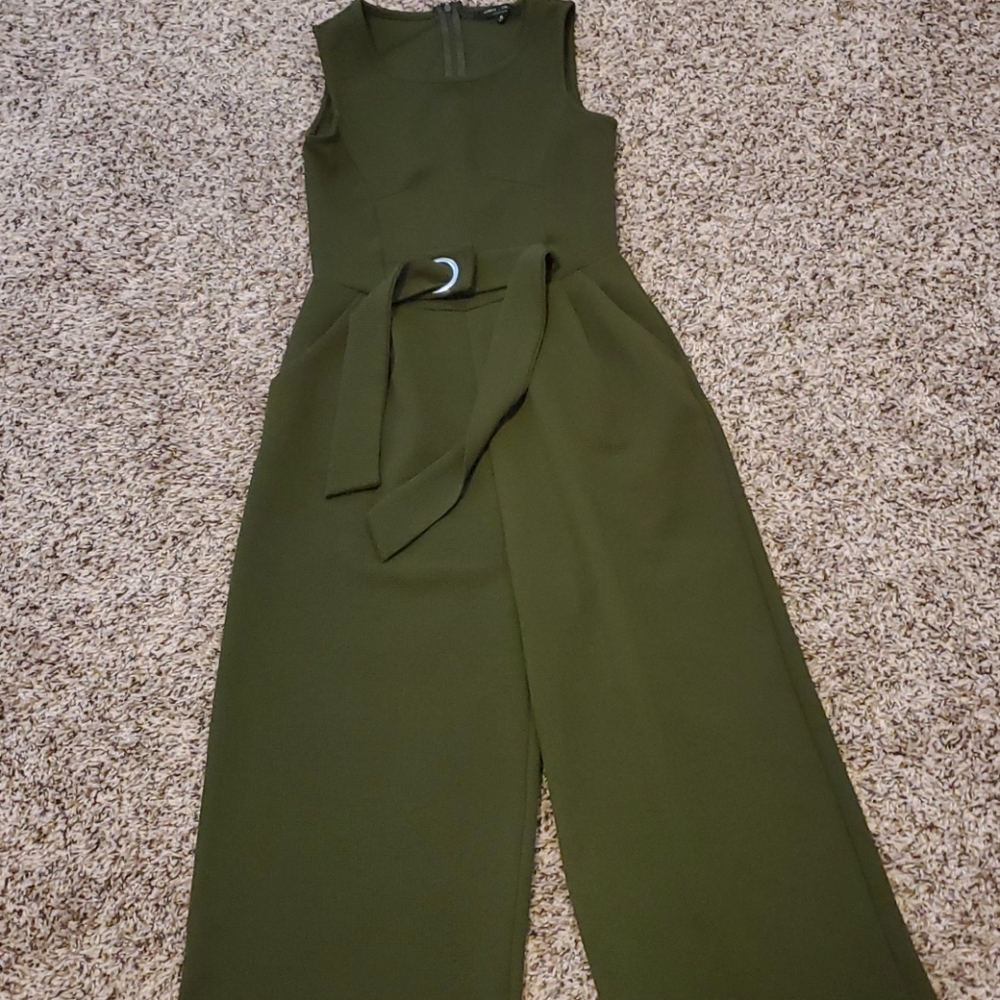 Army green petite jumpsuit